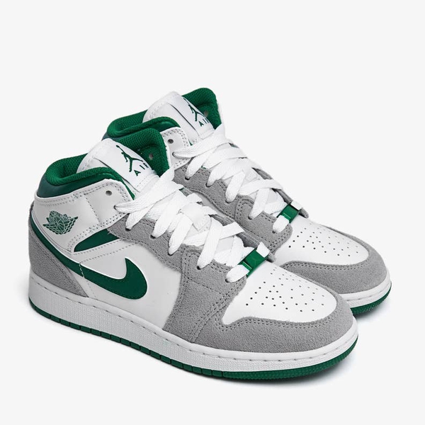Nike Air Jordan 1 Mid Grey Green GS